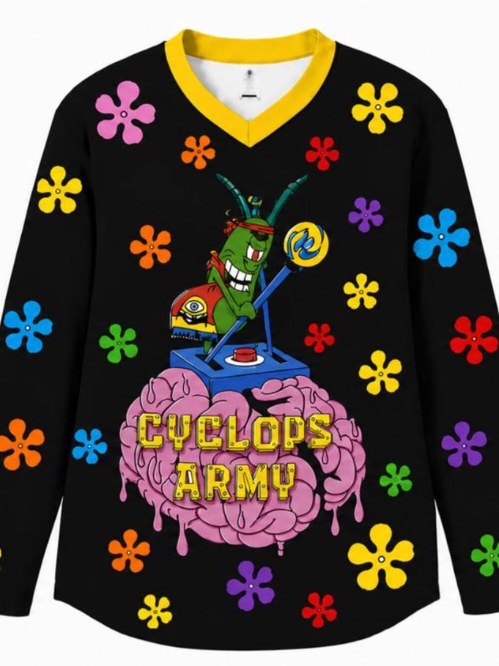 Subtronics Cyclops Army #26 Black Floral Hockey Jersey EDM Rave